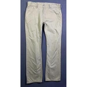 Levis 559 Jeans Mens 36x34 Actual Beige Denim Straight Leg Light Wash White Tab